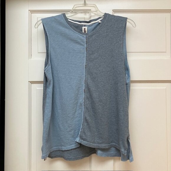ED by Ellen Degeneres blue and heathered gray sleeveless top size M - Picture 1 of 5